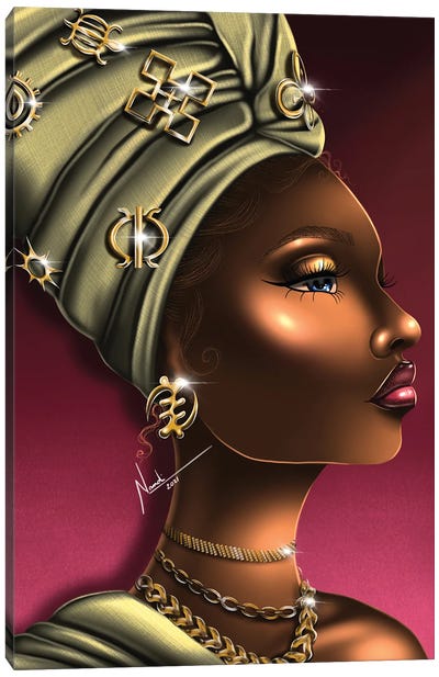 Adinkra Canvas Art Print - Afrofuturism