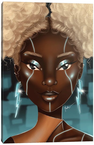 Storm Canvas Art Print - Afrofuturism