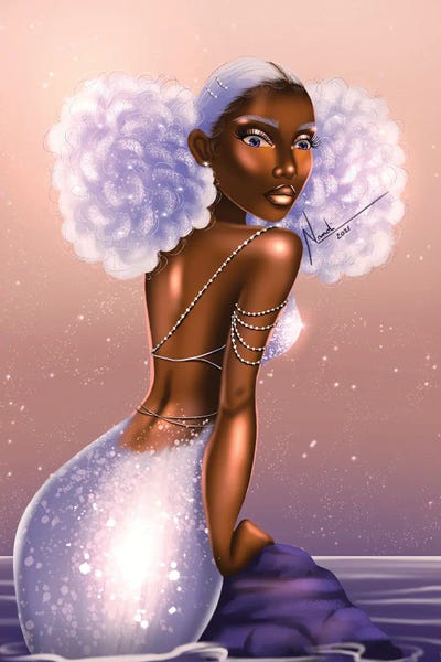 Lavender Mermaid by Nandi L. Fernandez canvas print