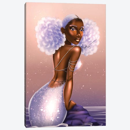 Lavender Mermaid Canvas Print #NLF60} by Nandi L. Fernandez Canvas Wall Art
