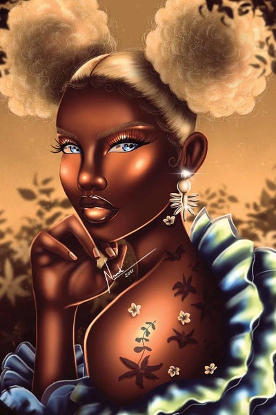 Puffs And Frills by Nandi L. Fernandez framed canvas print