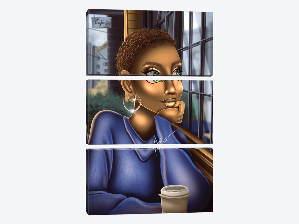 Coffee Dates by Nandi L. Fernandez 3-piece Canvas Print