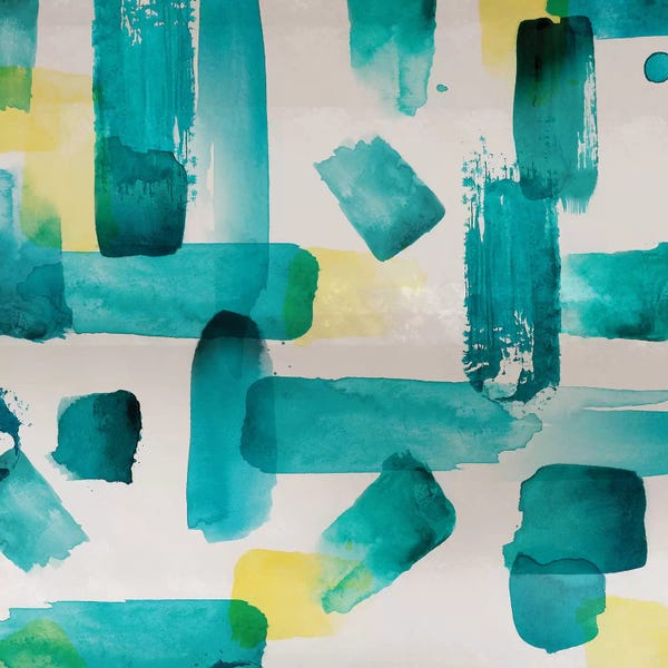 Northern Lights: Aqua Abstract Square I by Northern Lights