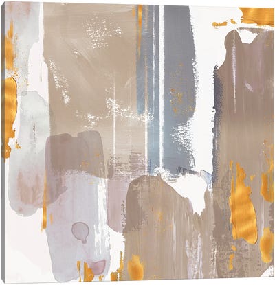 Icescape Abstract Grey Gold I Canvas Art Print