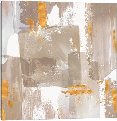 Icescape Abstract Grey Gold II Canvas Art Print
