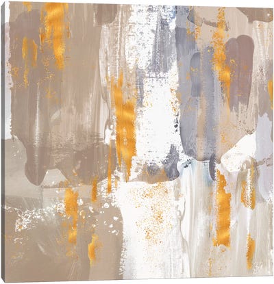 Icescape Abstract Grey Gold III Canvas Art Print