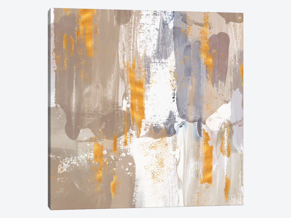 Icescape Abstract Grey Gold III by Northern Lights 1-piece Canvas Artwork