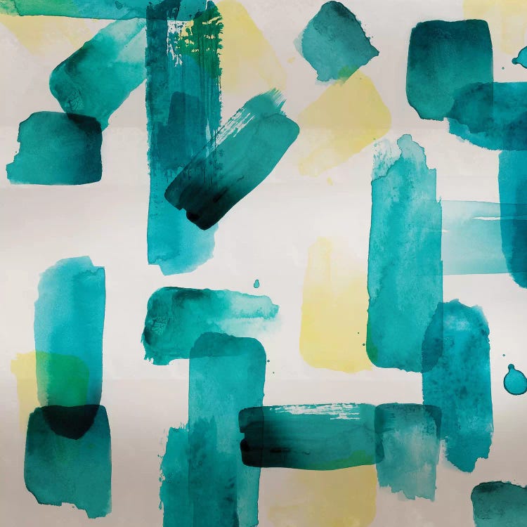 Aqua Abstract Square II by Northern Lights canvas print