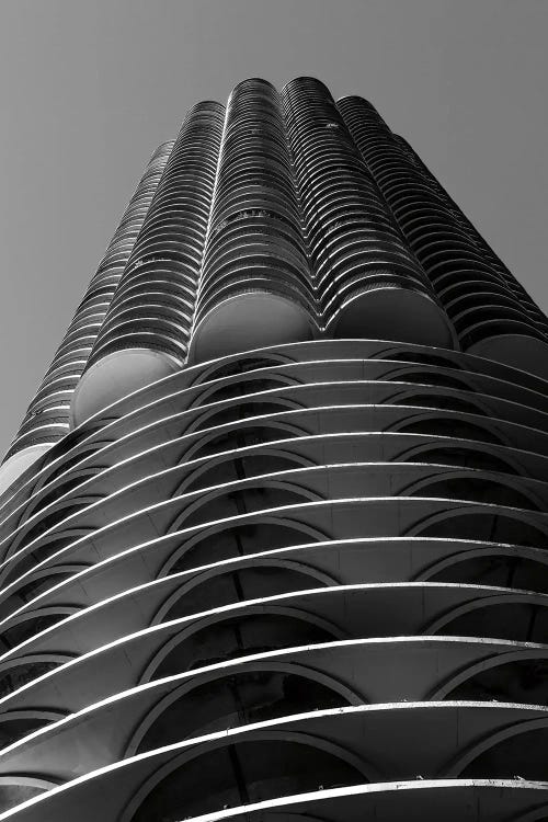 Chicago Skyline Marina City III BW by Nathan Larson wall art