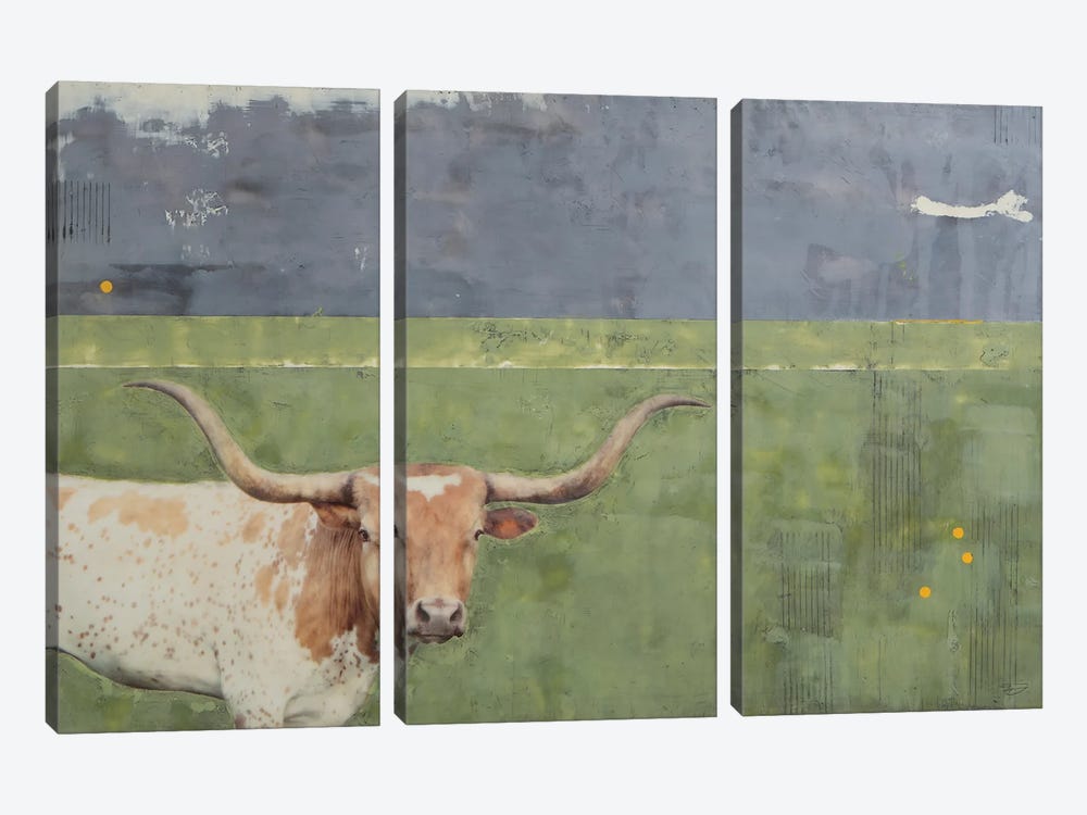 In Sweet Pastures I Roam by Norah Levine 3-piece Canvas Print