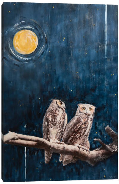 Keeping Watch Canvas Art Print - Full Moon Art