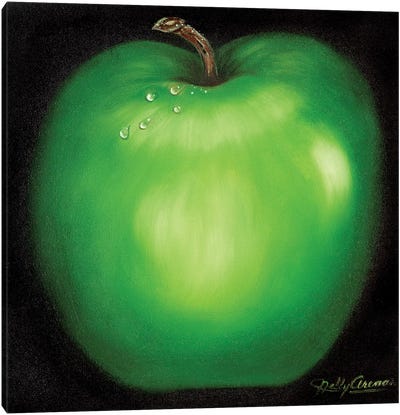 Green Apple Canvas Art Print - Apple Art
