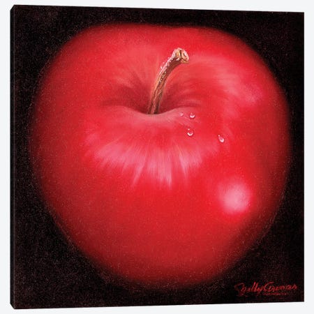 Red Apple Canvas Print #NLY5} by Nelly Arenas Art Print
