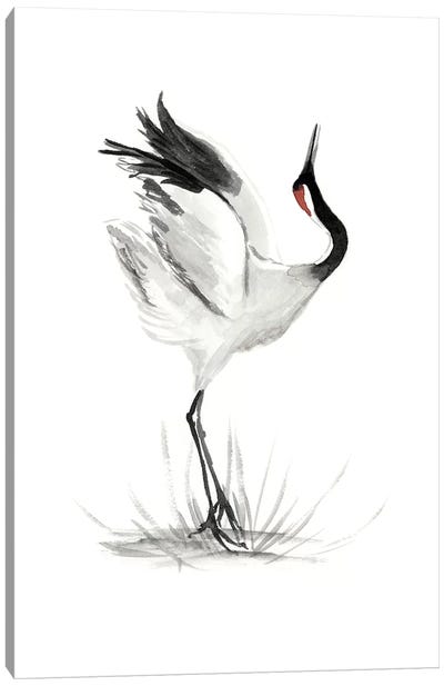 Japanese Cranes I Canvas Art Print - Asian Décor