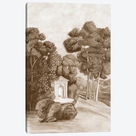 Sepia French Wall Paper I Canvas Print #NMC125} by Naomi McCavitt Canvas Artwork