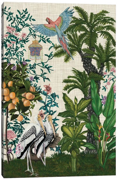 Paradis Chinoiserie II Canvas Art Print - Tropical Leaf Art