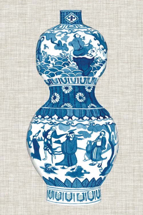 Ming Vase On Linen IV