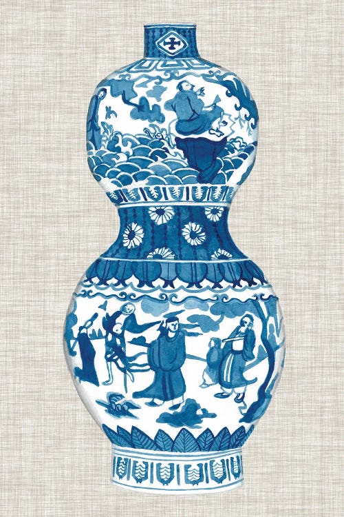 Ming Vase On Linen IV