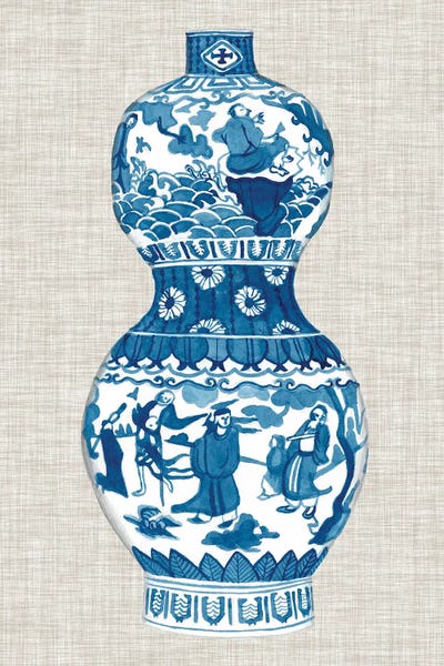 Chinoiserie: Ming Vase On Linen IV by Naomi McCavitt