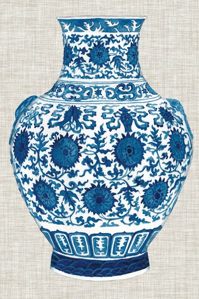 Naomi McCavitt: Ming Vase On Linen V by Naomi McCavitt