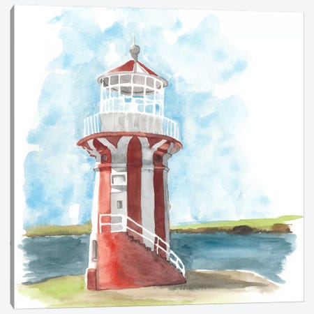 Watercolor Lighthouse III Canvas Print #NMC74} by Naomi McCavitt Canvas Art