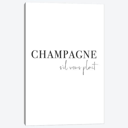 Champagne Sil Vou Plait Canvas Print #NMD103} by Naomi Davies Canvas Art