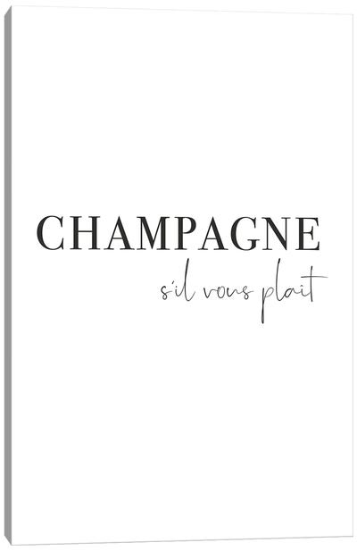 Champagne Sil Vou Plait Canvas Art Print - Naomi Davies