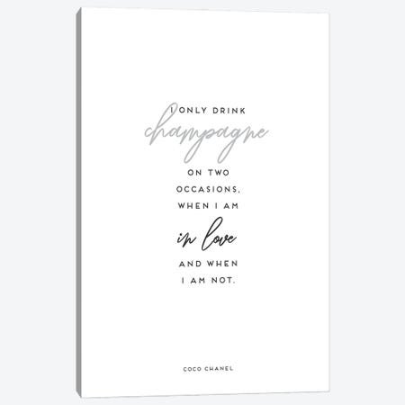 Champagne Quote Canvas Print #NMD104} by Naomi Davies Canvas Print