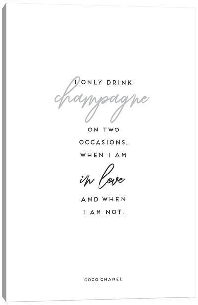 Champagne Quote Canvas Art Print - Naomi Davies