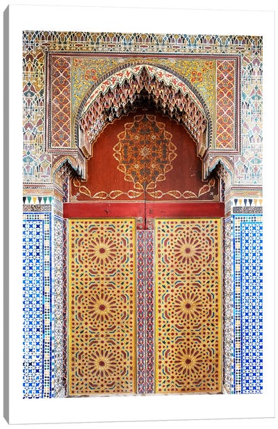 Moroccan Mosaic Door Canvas Art Print - Moroccan Culture