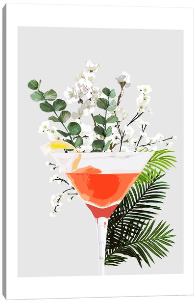 Cosmopolitan Grey Cocktail Canvas Art Print - Naomi Davies