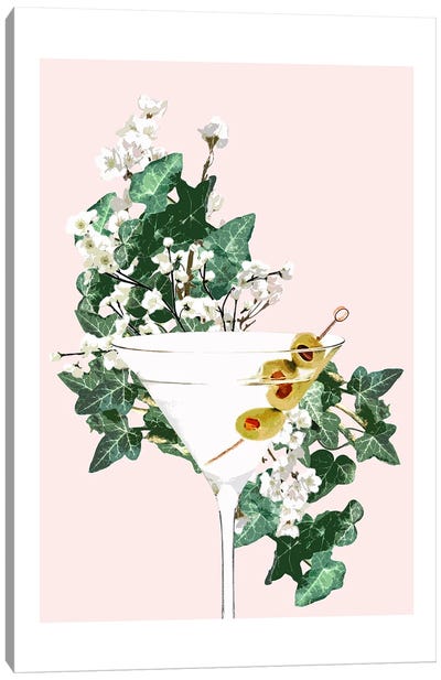 Dry Martini Pink Cocktail Canvas Art Print - Naomi Davies