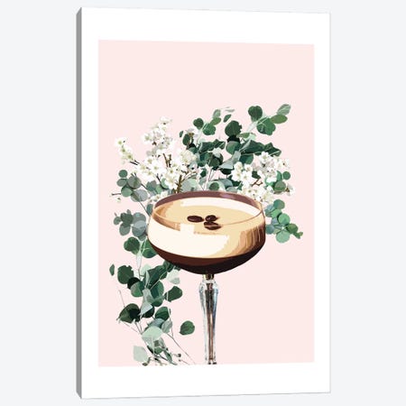 Espresso Martini Pink Cocktail Canvas Print #NMD115} by Naomi Davies Canvas Wall Art