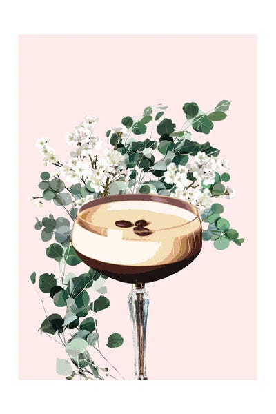 Martini: Espresso Martini Pink Cocktail by Naomi Davies