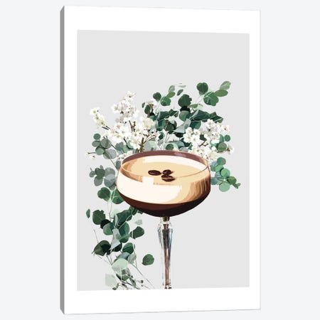 Espresso Martini Grey Cocktail Canvas Print #NMD116} by Naomi Davies Canvas Art