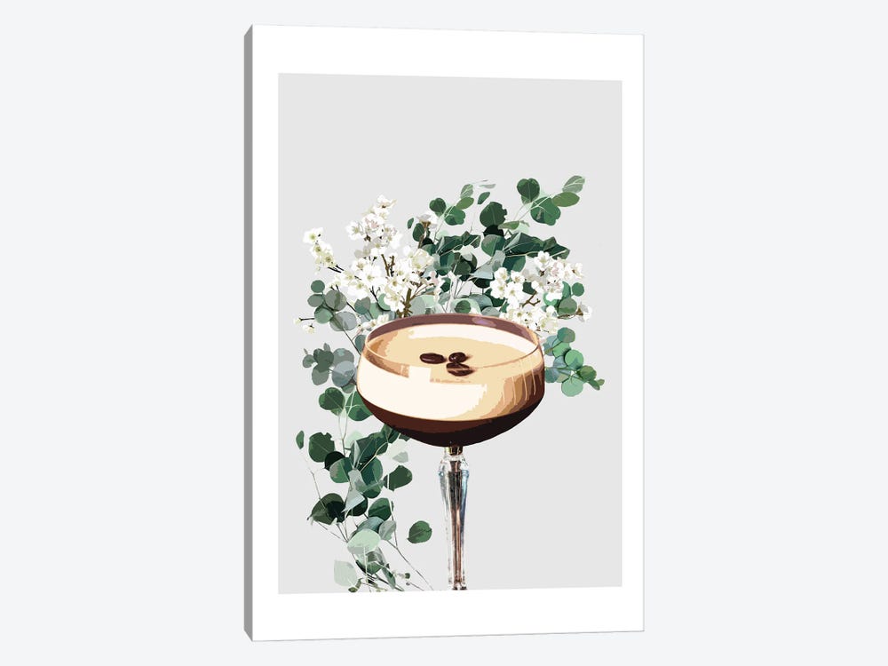 Espresso Martini Grey Cocktail by Naomi Davies 1-piece Canvas Art