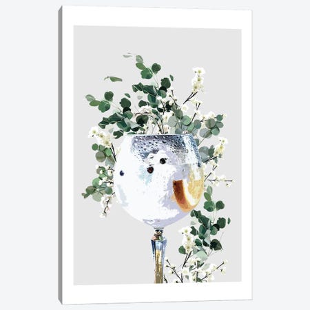 Gin And Tonic Grey Cocktail Canvas Print #NMD117} by Naomi Davies Canvas Wall Art