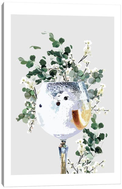 Gin And Tonic Grey Cocktail Canvas Art Print - Naomi Davies