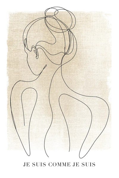 Minimal Line Art Woman by Naomi Davies canvas print