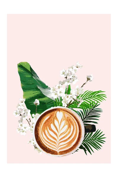 Latte Coffee Pink by Naomi Davies canvas print