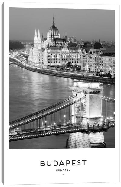 Budapest Prague Black And White Canvas Art Print - Budapest Art