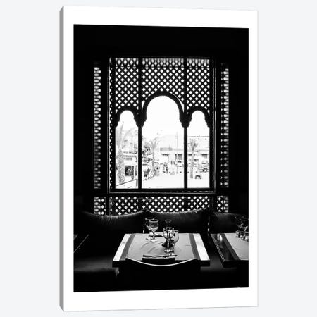 Moroccan Black And White Window Canvas Print #NMD134} by Naomi Davies Canvas Wall Art