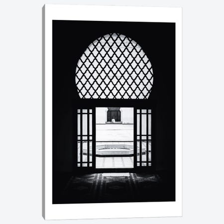 Window In Morocco Black And White Canvas Print #NMD135} by Naomi Davies Canvas Artwork