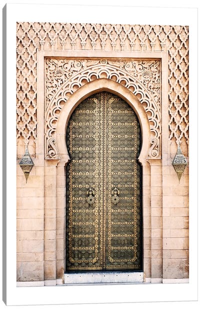 Moroccan Pattern Doorway Canvas Art Print - Monochromatic Photography