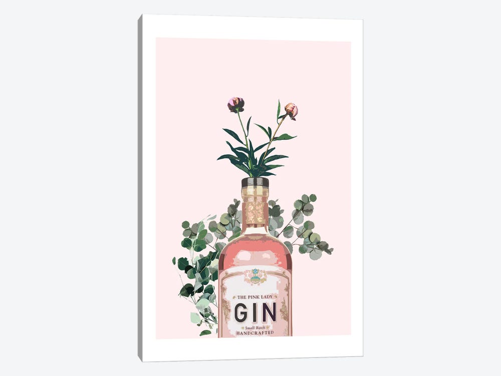 Pink Gin Bottle by Naomi Davies 1-piece Canvas Art Print