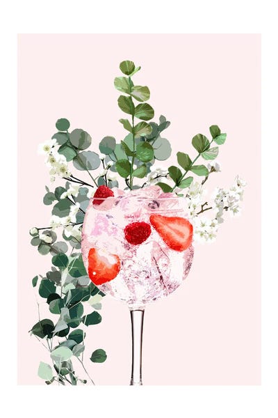 Cocktails & Mixed Drinks: Pink Gin Glass by Naomi Davies