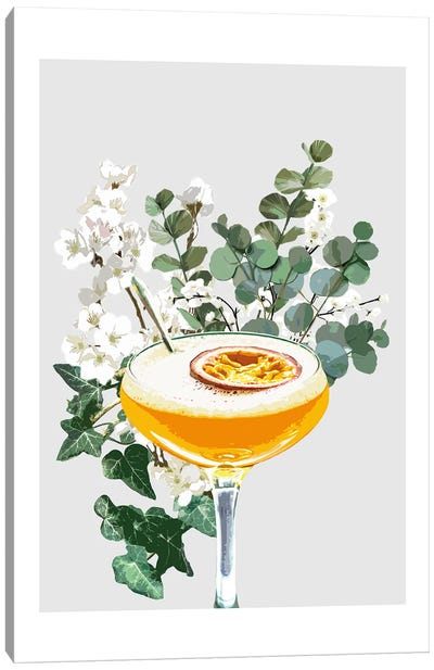 Pornstar Martini Grey Cocktail Canvas Art Print - Naomi Davies