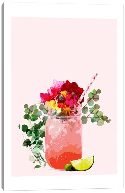 Strawberry Daiquiri Cocktail Canvas Art Print - Naomi Davies