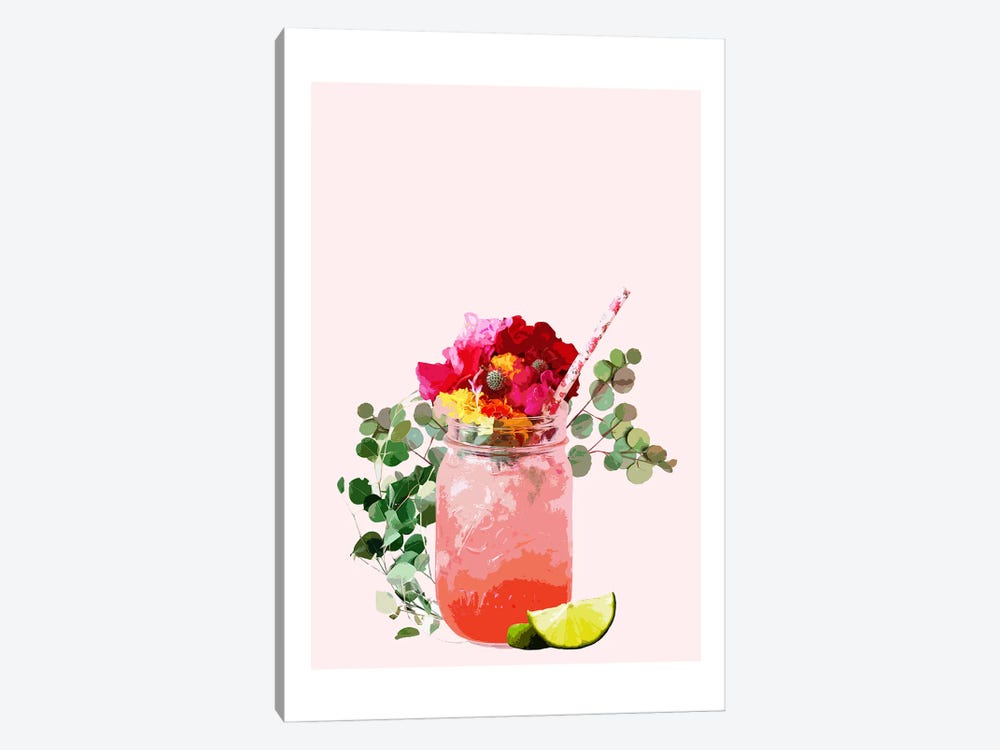 Strawberry Daiquiri Cocktail by Naomi Davies 1-piece Canvas Print