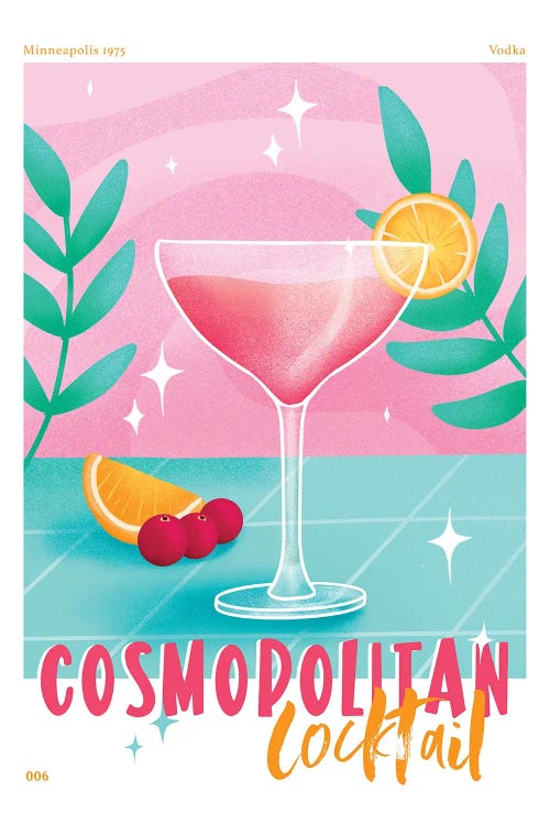 Retro Cosmopolitan Cocktail